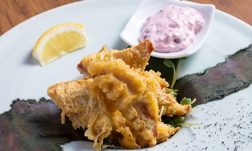 びんとろの天ぷら~柴漬けタルタルソース~